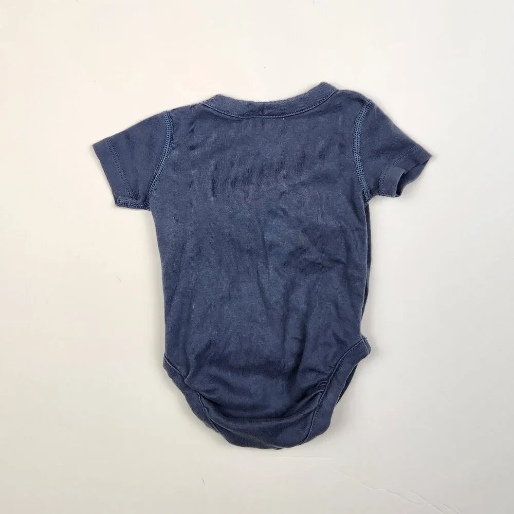 Hanna Andersson Baby Soft Snap Short Sleeve Bodysuit Sheep Navy Blue 3-6m